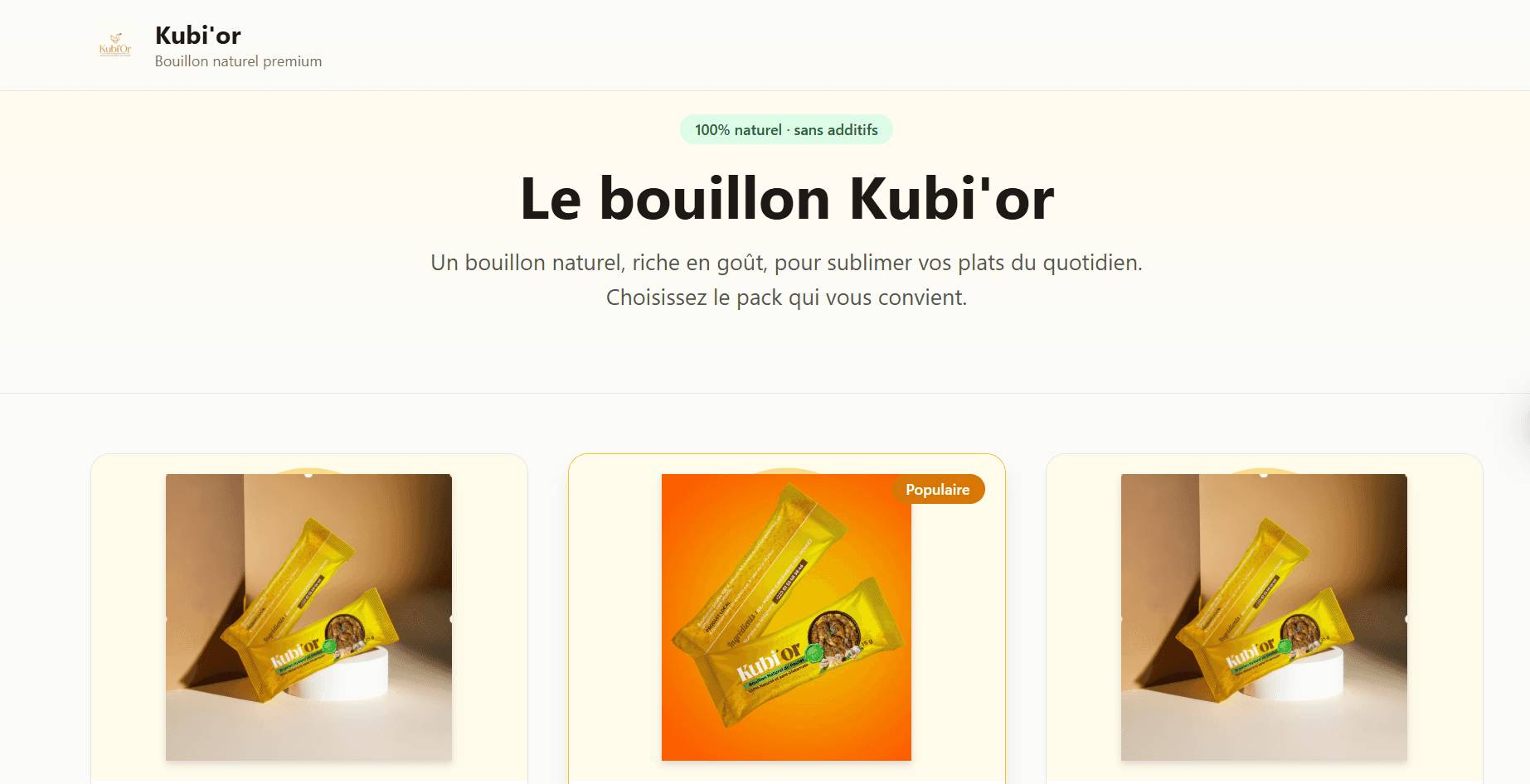 Kubi’or — E-commerce · Payments interface